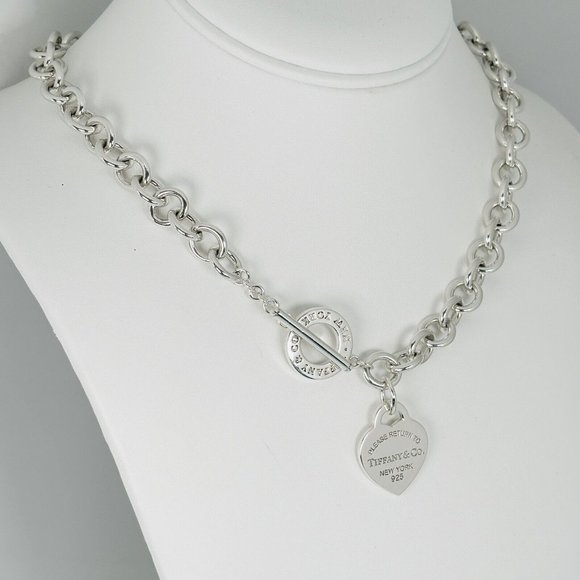 20 Please Return to Tiffany Heart Tag Toggle Necklace Plus Size